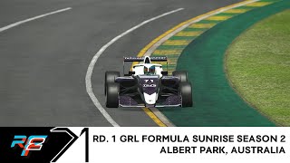 LIVE Round 1 GRL Formula Sunrise S2  Albert Park Australia  rFactor 2 [upl. by Animar]