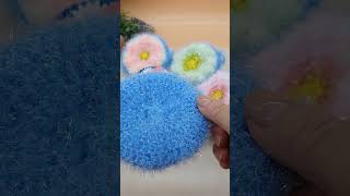 볼륨 호빵 수세미 뜨기  코바늘 수세미  Crochet Dish Scrubby  flower crochet [upl. by Aracot356]