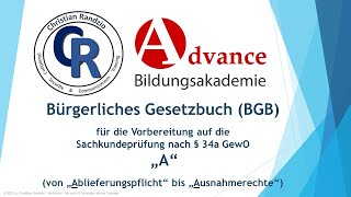 BGB zur Sachkunde nach § 34a GewO  Begriffsbestimmungen A [upl. by Ecaidnac]