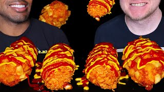 ASMR KOREAN MOZZARELLA CORN DOG MUKBANG  CRUNCHY EATING SOUNDS [upl. by Yllrebmik]