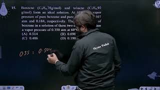 Benzene C4H678gmol and toluene C7H692 gmol form an ideal solution At 60 C the vapor [upl. by Eicats]