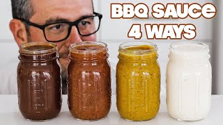 Making Homemade BBQ Sauce 4 Ways » Sweet  Vinegar  Mustard  White [upl. by Robi]