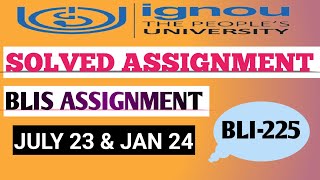 BLI 225 SOLVED ASSIGNMENT 20232024 BLI 225 IGNOU SOLVED HANDWRITTEN ASSIGNMENT 202324 ignou [upl. by Joris420]