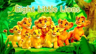 Eight Little Lions  Songs for kids  Animated Animals [upl. by Orgell]