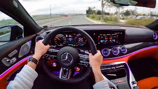 362HP The New 2022 MercedesAMG GT 43 4Door POV Sunset Drive [upl. by Hilten]