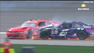 NASCAR Xfinity Series Kansas 2016 Multi Car Wreck [upl. by Laurent]