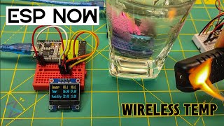 ESP NOW ESP32 Wireless transmission of different temperatures oled dht11 espnow arduino esp32 [upl. by Ynaffet401]