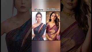 Western dress 🆚 Traditional dress ytshorts newshorts hinakhan shivangijoshi viralshort pranali [upl. by Beverle]