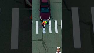 Crossing the Most Dangerous Crosswalk crosswalk automobile zachking trending painting shorts [upl. by Estele]