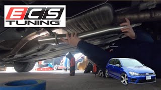 MK7 Golf R ECS Tuning Resonator Delete Install and Sound [upl. by Tsepmet]