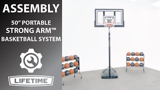 Lifetime 50quot Portable Strong Arm™ Basketball System  Lifetime Assembly Video [upl. by Ardnait]