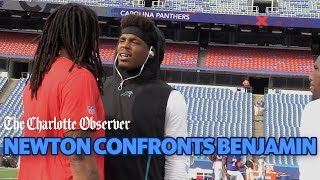 Panthers Cam Newton Shares Words With Bills Kelvin Benjamin [upl. by Katey685]