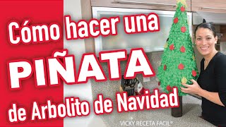 Cómo hacer una PIÑATA de ARBOLITO DE NAVIDAD  fácil y rápido [upl. by Aikemot562]