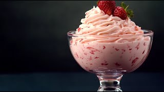 Creamy Strawberry Dessert in 5 Minutes🍓 No flour needed Most trending recipe now [upl. by Melessa782]