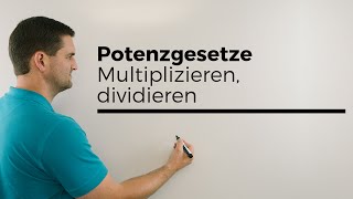 Potenzgesetze multiplizieren dividieren gleiche Basis potenzieren  Mathe by Daniel Jung [upl. by Maloy]