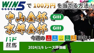 【WIN5で100万円：レース評価編】 2024年1月6日（土）中山金杯・京都金杯 【競馬】 [upl. by Alyce]