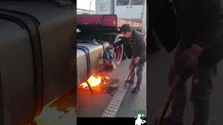 Fuel tank heating process  Hard Workers [upl. by Yemerej]