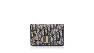 Christian Dior Oblique 30 Montaigne 2 In 1 Pouch Navy Blue [upl. by Kcirderfla995]