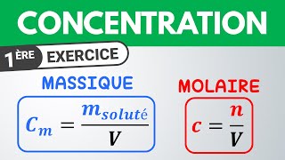 Calculer une concentration massique et molaire  Exercice  Chimie [upl. by Yde]