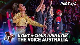 Every 4CHAIR TURN Blind Audition on The Voice Australia  Part 44 [upl. by Enirehtakyram527]