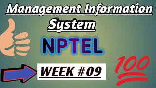 Management information system NPTEL Week 09 answers [upl. by Glialentn]