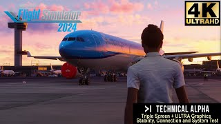 Microsoft Flight Simulator 2024  Triple Screen  TECH ALPHA  ULTRA 4K  Testing [upl. by Zosi]