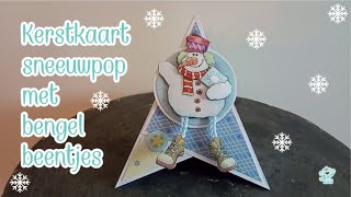 kerstkaart sneeuwpop met bengel beentjes [upl. by Candyce200]