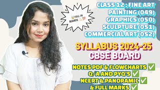 Fine Art  Class 12  Theory Syllabus  Session 2024  25  Painting Sculpture Graphics Com Art [upl. by Noyek]