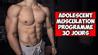 Adolescent programme musculation complet 30 jours  10min à la maison sans matériel [upl. by Frodi]