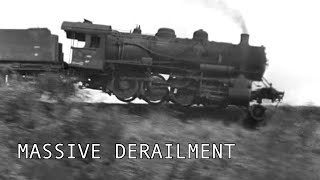 Derailment of a WWII military train brilliantly captured on film [upl. by Ottavia612]