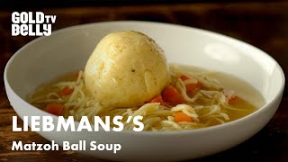 Liebmans Kosher Delis Matzah Ball Soup Is a Comforting Old Fashioned Staple [upl. by Esorbma]