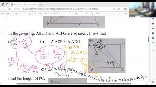 ABCD and AEFG are squares prove that AFAGACAD and Triangle ACF similar triangle ADG [upl. by Weinman717]