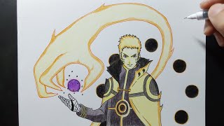 How to draw Naruto Hokage Six Paths Sage Mode [upl. by Prent]