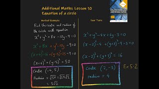 10 Equation of a circle Additional Maths OCR FSMQ [upl. by Mazman]