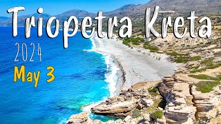 Crete Greece Triopetra Beach tour 4k drone shots Greece 2024 [upl. by Ciccia]