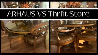 ARHAUS VS THRIFT STORE  DIY ARHAUS INSPIRED DINING TABLE  THRIFTING DESIGNER INSPIRED HOME DECOR [upl. by Rus612]