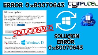 SOLUCION error 0x80070643 WINDOWS UPDATE ERROR  0x800f081f  0x800f0805  0x800f0984  WINDOWS 11 ✅ [upl. by Ardnekahs]