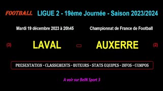 LAVAL  AUXERRE  match de football de la 19ème journée de Ligue 2  Saison 20232024 [upl. by Aehtna]