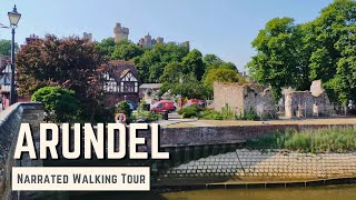 ARUNDEL West Sussex  4K Narrated Walking Tour  Lets Walk 2023 [upl. by Enirtak]