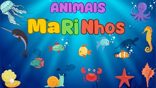 Vamos conhecer os Animais Marinhos  Aprendendo as paravras [upl. by Diehl]