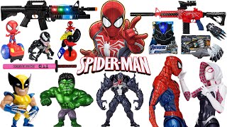 Spiderman pop toy series Unbox Marvel hero toy figures pop action dolls SpiderMan pop toy guns [upl. by Eatnom942]