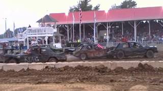 Hartford fair croton ohio demolition derby 2013 super mod heat part 1 [upl. by Rehpotsirhc445]