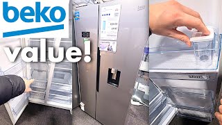 Great value BEKO American Fridge Freezer ASD2442VPS HarvestFresh review tour [upl. by Culver403]