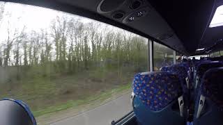 MEGABUS TO BIRMINGHAM FROM LONDON ON HIGHWAY VIEW FROM BUS WINDOW [upl. by Stoffel]