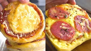 Microwave Bread Pizza  Pizza on ciabatta bread Puff Pastry Mini Pizza [upl. by Kirbee]