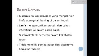 Sistem Limfatik Biologi  SBMPTN UN SMA [upl. by Downall]