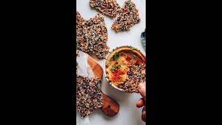 Easy Seed Crackers with Everything Bagel Seasoning  Minimalist Baker Recipes [upl. by Yrred75]