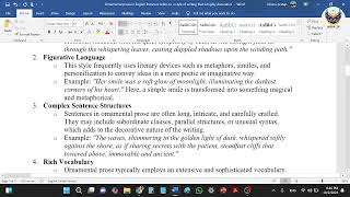 Ornamental prose  Literary terms  English literature  ba  ma  tdvv  ugc  net  nta  Bhanu [upl. by Notsew]