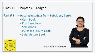 Class 11  Chapter 8  Posting from Subsidiary Books to Ledger [upl. by Htennek]