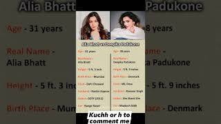 Deepika Padukone vs Alia Bhatt  kalki ad 928  actress information tranding reels shorts video [upl. by Anileva]